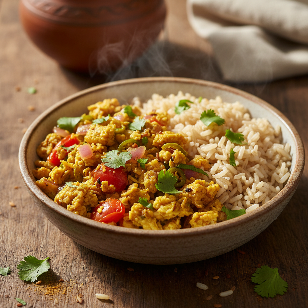Egg Bhurji with Brown Rice