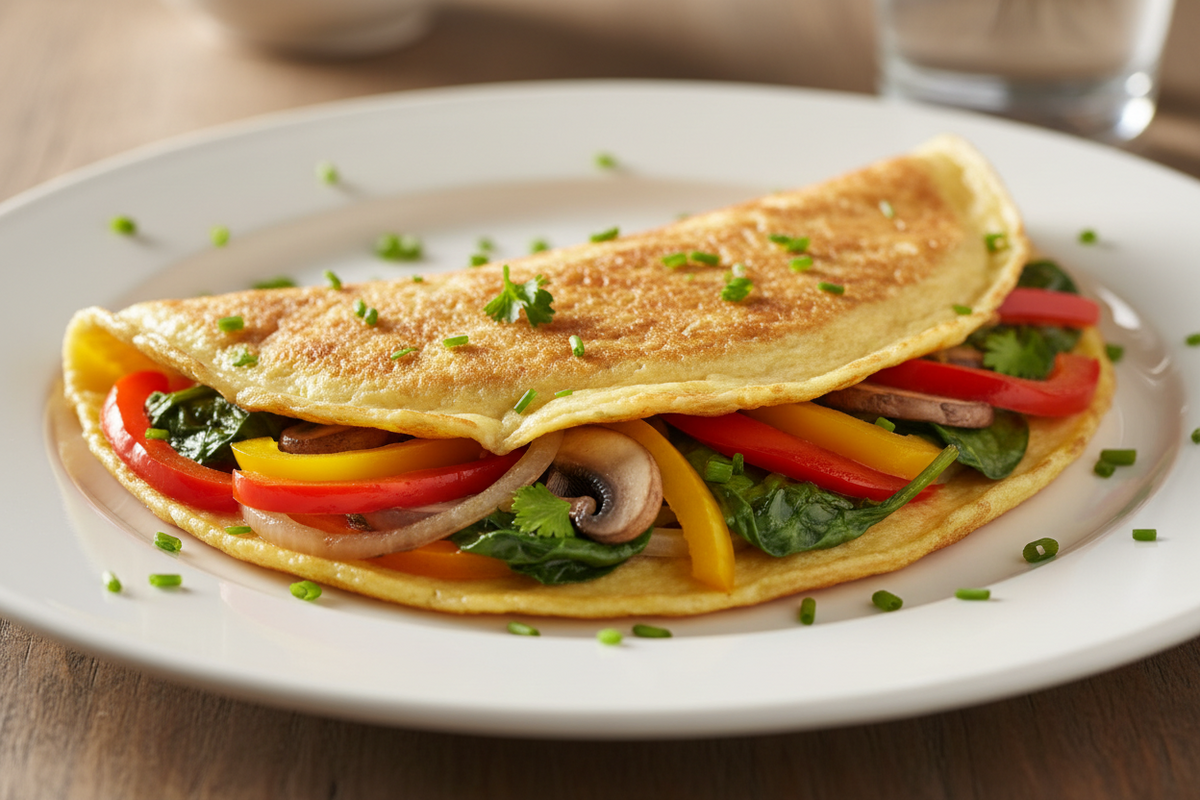 Egg Omelette with Sautéed Vegetables