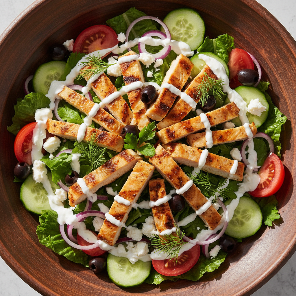 Greek Chicken Gyro Salad
