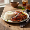 Grilled Barbeque Chicken with Rice