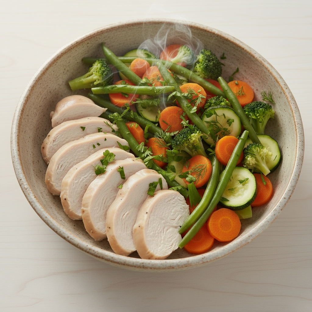 Boiled Chicken with Veggies